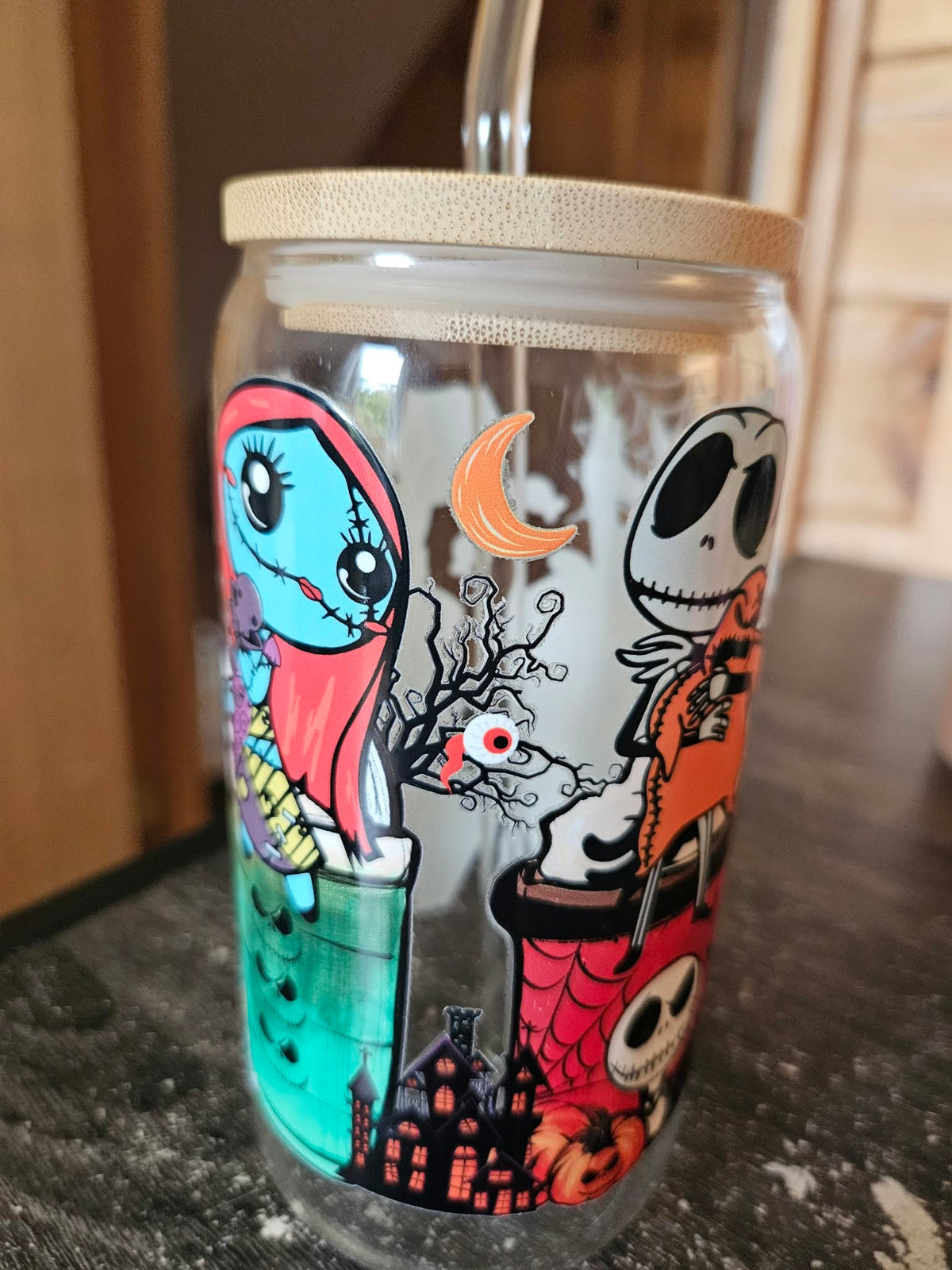 Verre en vitre de 20 onces jack halloween
