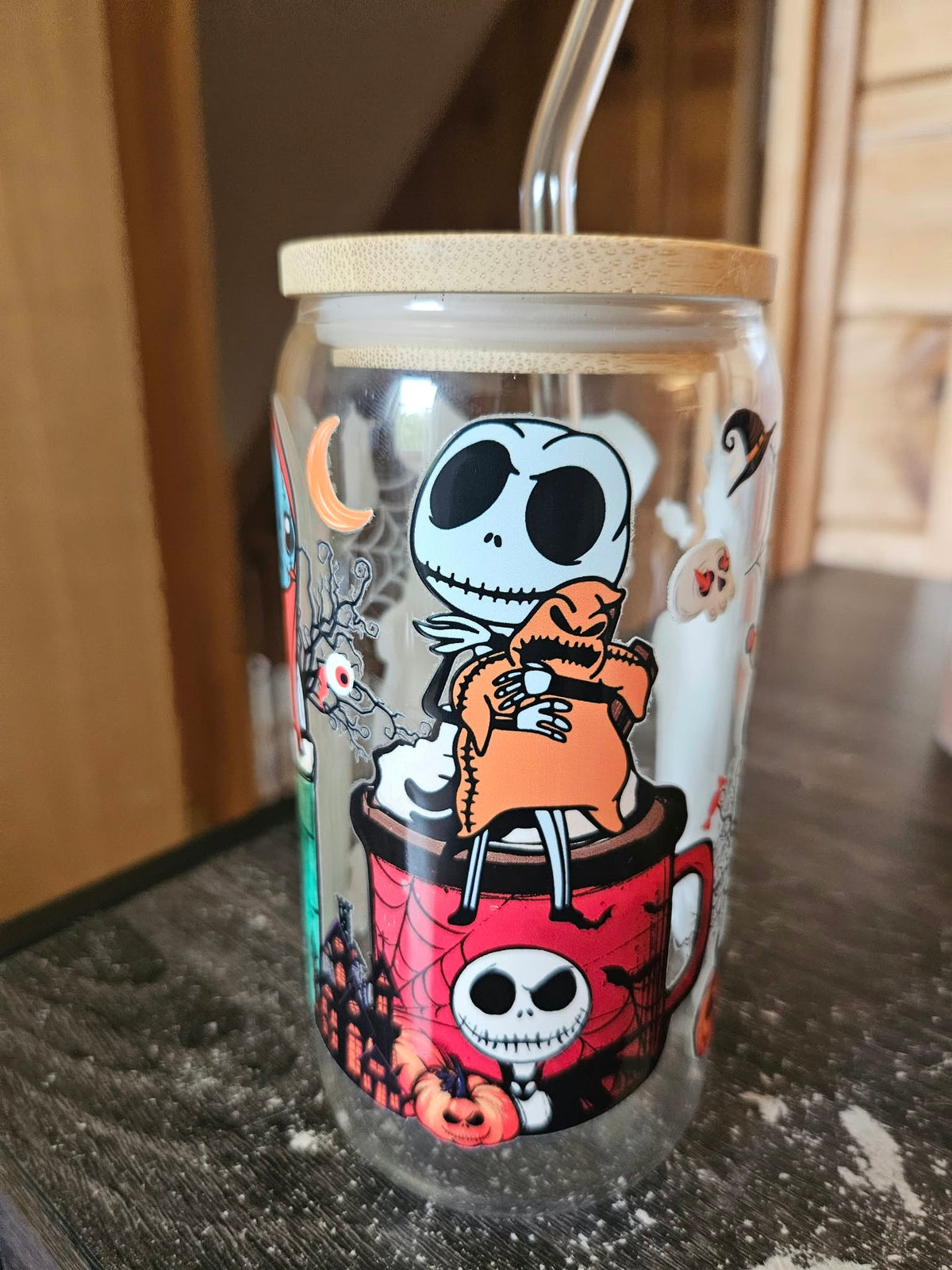 Verre en vitre de 20 onces jack halloween