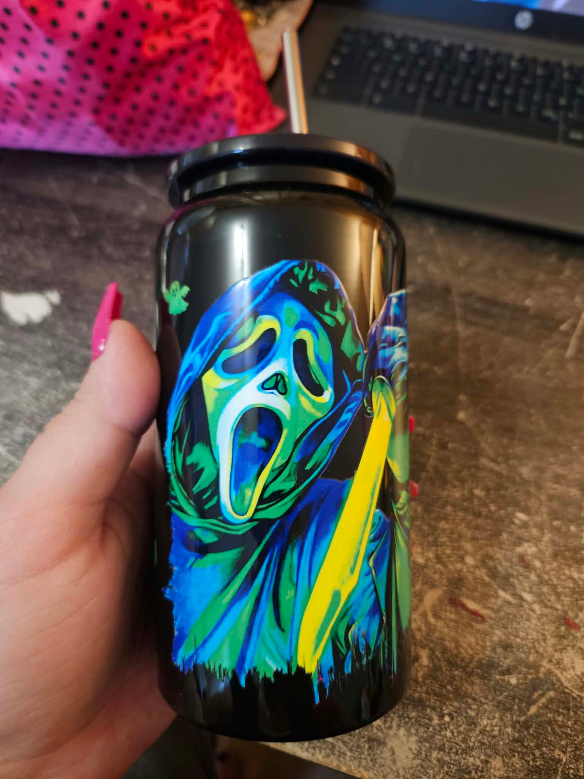 Verre noir isotherme 20 onces en stainless halloween