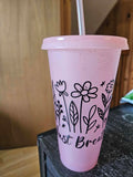 Verre tumbler paillette rose citation inspirante